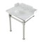 Kingston Brass 30 Carrara Marble Console Sink with Stainless Steel Legs, Marble WhitePolished Nickel LMS30MOQ6 - alternate 1